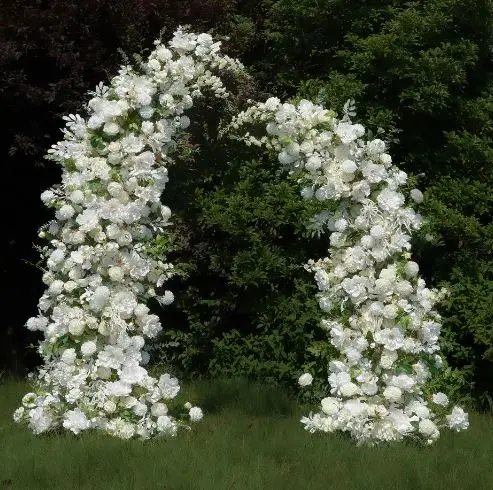 white floral arch